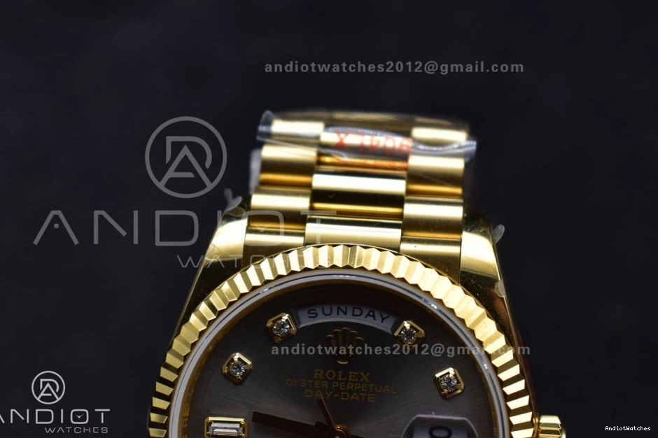 Bracelet Square Best Grey Steel QF 36 President DayDate YG on with Weight) V5 Diamond Dial Sophisticated vr3255 (Gain 698 904L Edition 0825